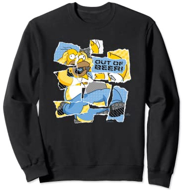The Simpsons Homer Simpson Out of Beer All Torn Up Sudadera