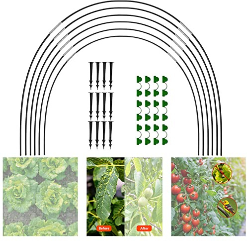 Yajimsa 18PCS Cerceaux De Jardin,Tunnel De Croissance De Cerceaux De Serre,Arceaux pour Serre pour Plates-Bandes Surélevées,Cadre De Support De Tunnel De Jardin Solide Et Stable pour Fermes De Jardin