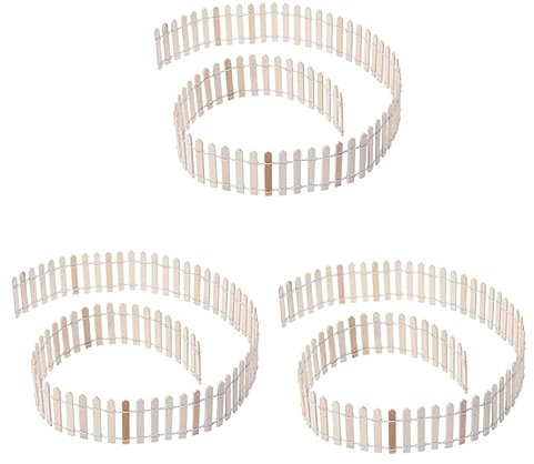 jojofuny 3st Mini-Zaun-Dekorationen Kleiner Lattenzaun Feenhafter Lattenzaun Miniatur Lattenzaun Minizaun Selber Machen Terrarienzaun Mini-hauszaun Mini-gartenzaun Blinddarm Baby Hölzern