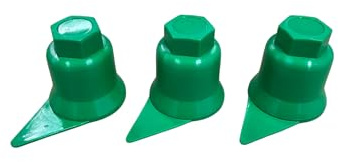 Kram - Tuck – 100 x hjulskruvar – hjulmuttrar – hjulbultarkapslar – hjulmutterkapslar – plastkapslar höljen - skyddsindikator för lösa skruvar (grön, 32 mm)