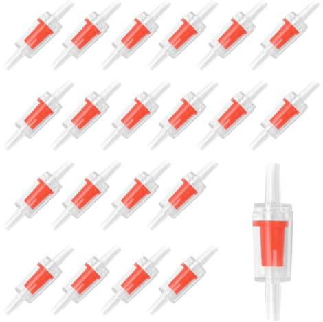 CPSYTE Rückschlagventile für Aquarien, Luftpumpen Rückschlagventile Aquarium Pumpenschutz Kunststoff Rückschlagventile für 3/16 Zoll Standard ID Airline Tubing Aquarium Zubehör(20 pcs, 5,5 * 1,5 cm)