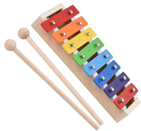 Kompaktes Glockenspiel-Xylophon mit 8 Tasten und Mallet-Schlaginstrument für Anfänger Glockenspiel Set