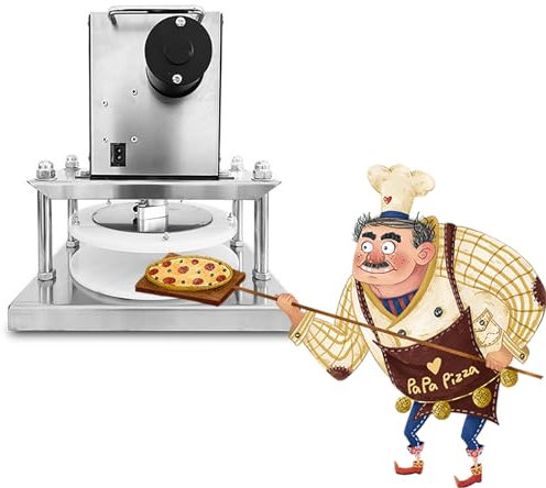STMKB Elektrische Pizzapresse, 10 Zoll/25 cm Kommerzielle Vollautomatische Teigmaschine, Geeignet Für Die Herstellung Von Pizzaboden, Pizzaboden, Blätterteig, Brotformmaschine, Tortenboden