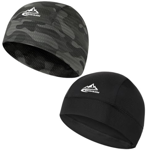 Sottocasco Moto, 2 Pezzi Estivo Cotone Traspirante per Bici, Cappello da Ciclismo Bandana Sportivo Berretto per Uomo Donna
