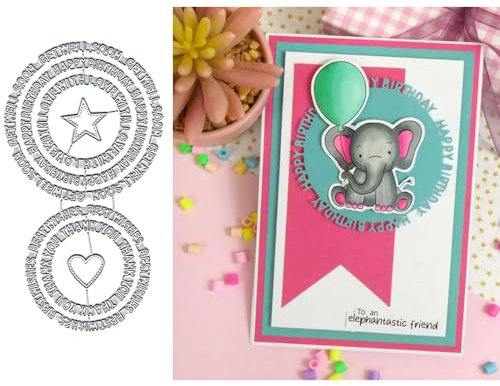 Letters Circle Metal Die Cuts Cutting Dies, Letters Circle Frame Cutting Dies Paper Cards Cutting Dies Cut Stencils for DIY Embossing Card Making Book Tags Decorative Paper Dies Scrapbooking