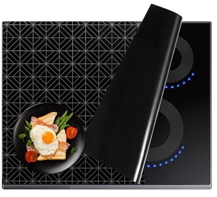 Induction Hob Cover 62x53CM, Electric Stove Protector Mat, Fireproof and Waterproof Heat-Resistant Prevents Scratches Ceramic Glass Cooktop Cover, Multifunctional Silicone Cooker Mats