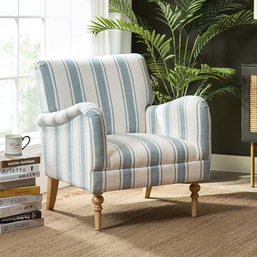 HULALA HOME Sessel, Armlehnensessel, bequemer Polstersessel mit Massivholzbeinen, Loungesessel für Wohnzimmer und Schlafzimmer, Blau
