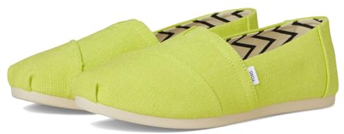 TOMS - Alpargata clásica de Alpargata para Mujer, Color, Lona Bright Lime Heritage, 39 EU