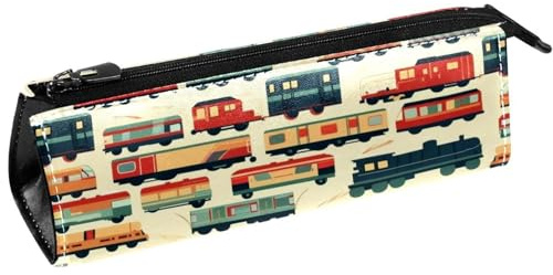 VAPOKF Buntes Federmäppchen für Bus, Zug, Auto, Schreibwaren, Bleistifttasche, Kosmetiktasche, kompakte Reißverschlusstasche, multi, 5.5 ×6 ×20CM/2.2x2.4x7.9 in, Taschen-Organizer