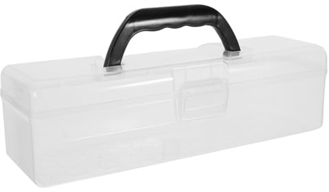 NUOBESTY Estuche Transparente De Plástico Para Pinceles Y Lápices De Acuarela Con Mango Portátil Caja De Almacenamiento Compacta Para Oficina Y Escuela 11.81X3.54X3.46In