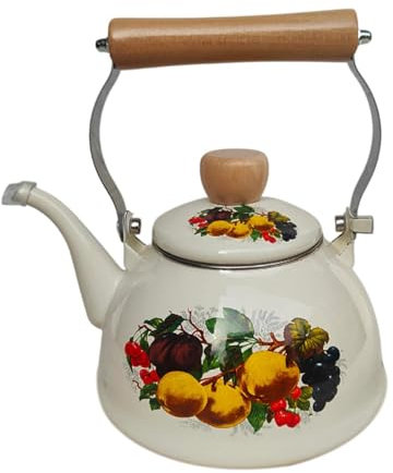 Folpus Hervidor de Agua de Tetera esmaltada, 1.4l Calentador de Leche de Agua Resistente con Mango para la Cocina, Amantes del té, Fiesta, Restaurante,