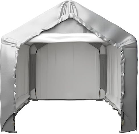 Tenda da magazzino, grigio, 180 x 180 cm, in acciaio zincato e materiale PE, robusta capanna da giardino per elettrodomestici e strumenti, ideale per giardino e cortile