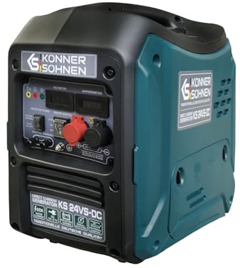 Könner & Söhnen KS 24VS-DC Générateur de courant continu de 1,6 kW avec boîtier insonorisé, deux modes de fonctionnement (MANUEL/AUTO & EXTERNAL), groupe électrogène de secours 24 V 60 A
