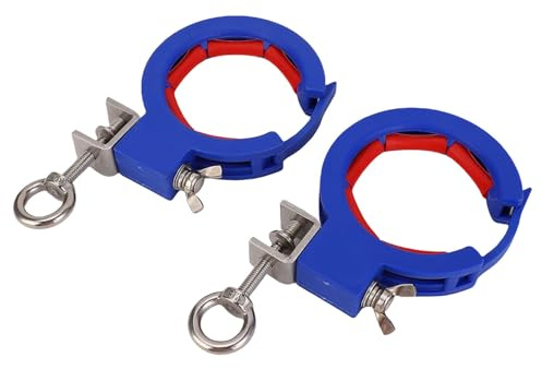 MOTOULAX Kabelrinnen-Rollenführung, verdicktes Nylon, Edelstahl, verstellbar, für Innen- und Außenbereich, Blau, 2 Stück