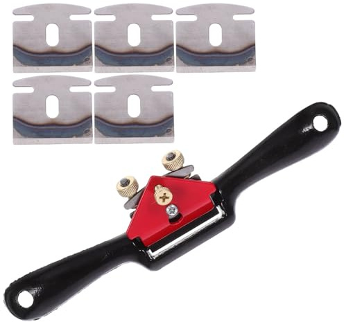 BIUDECO Cepillo Manual para Madera Pequeño Ajustable Cuchillas de Acero Duro Juego 5 Hojas para Carpintería DIY Herramienta para Desbastar Biselar y Acabado Trabajos de Madera
