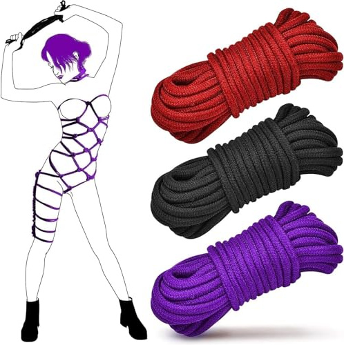 Kit Bondage Couple - 10x10m Long BDSM Cordes De Coton (Couleurs Assorties) - Menottes Sexy érotique, Jeux De Sexe Pour Adultes - Accessoires Érotiques Pour Débutants - Sextoys Pour Deux Sextoys