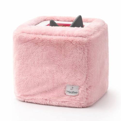 Milaboo Teddybezug für Toniebox 1 & 2 – Weicher Stoffbezug mit Gummizug, passgenaue Schutzhülle gegen Staub und Kratzer (Kunstfell - rosa)