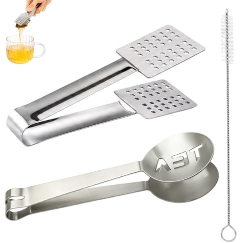 3PCS Tea Bag Squeezer Set, Tea Infuser Tongs with Accessory, Teabag Squeezer Tool for Loose Tea, Tea Strainers for Loose Tea