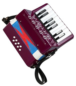 TWISAXC 17 Tasten Akkordeon für Kinder, das die Kreativität durch spielerisches Musizieren fördert und für Kinder beim Greifen und Spielen besonders , Violett , 23 x 10 x 23 cm