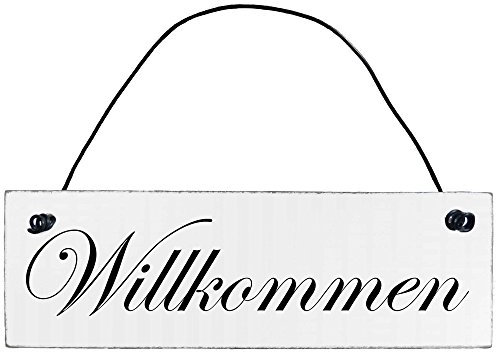 Anika Hermsen-Grallert, HomeYourself Shabby Chic Vintage Schild Willkommen Dekoschild Türschild