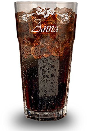 polar-effekt Longdrinkglas mit Gravur - Cocktail-Glas 480 ml - Barglas personalisiert mit Namen - Geschenk-Idee zum Geburtstag - Motiv hawaiianischer Sommer