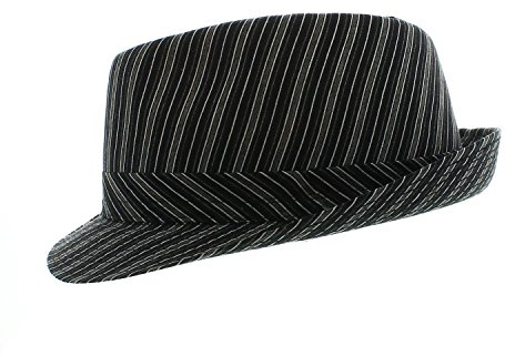 votrechapeau - Chapeau Trilby - Petit Bord - Tivoli - Noir rayé - Tour de tête 55