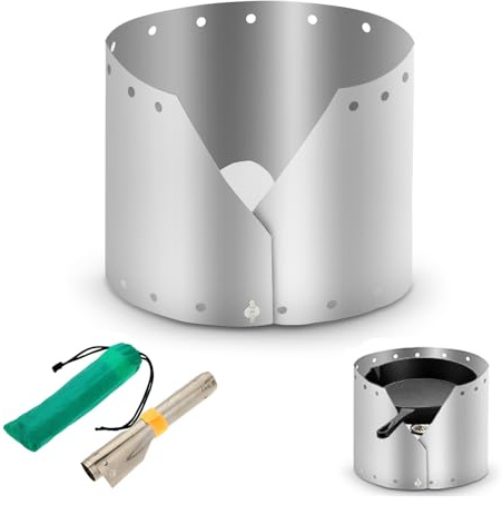 Lixada Ultraleichter Titan Outdoor Campingkocher Windschutz Regenschirm Winddichte Platte 18cm