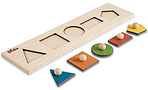 Dida - Forme Geometriche, Puzzle in Legno per Bambini 2 3 Anni, Giochi Educativi Didattici, Primi Incastri Montessori, Regalo Giocattoli di Apprendimento Motricità Fine