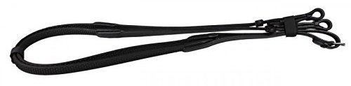 QHP Anti-Rutsch-Zügel aus weichem Gummi braun + schwarz (Warmblut, Schwarz)