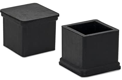 Flyshop Tappi Gomma Gambe Sedie, Quadrati, 20x20mm, 4 Pezzi, Nero | Antiscivolo, Protezioni Per Pavimenti, Riduzione Del Rumore, Durevole