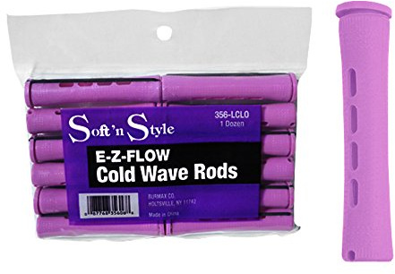 Soft 'N Style Salon Hair E-Z Flow Cold Wave Rods 12 Long Lilac HC-356LCLO