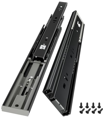 AOLISHENG Schubladenschienen 400 mm, Vollauszug mit Push to Open Funktion für Küchenschubladen, 45 kg Tragfähigkeit, 1 Paar (2 Stück)