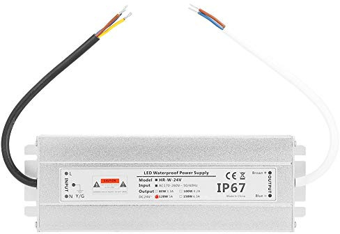 Alimentation AC/DC 24V 120W 5A IP67 Étanche pour LED et Applications Basse Tension en Aluminium
