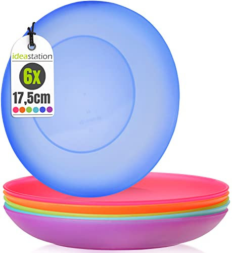 idea-station Neo assiette plastique reutilisable 6 x 17.5 cm - couleur - incassables, parfaites comme assiette