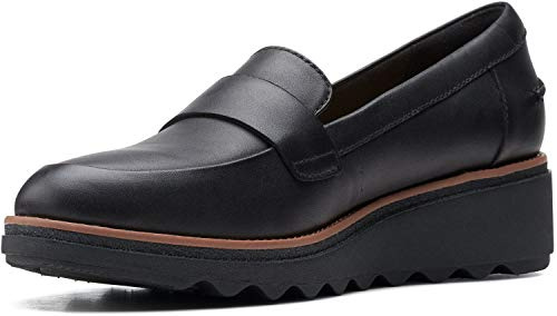 Clarks Women's Sharon Gracie Loafer, Black Soft, 8.5 M US