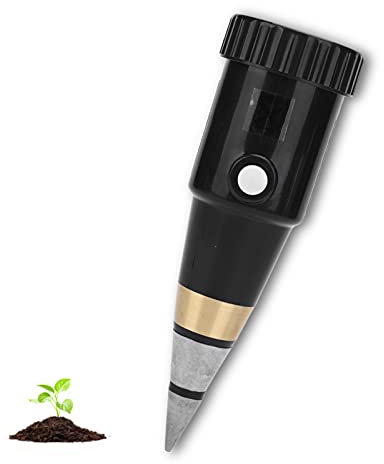 Lazmin Boden-PH-Meter, tragbarer elektronischer Feuchtigkeitssensor 3~8 PH-Instrument Boden-PH-Hygrometer-Tester, wasserdichte Metallelektrode, für Garten/Bauernhof/Innen/Außen