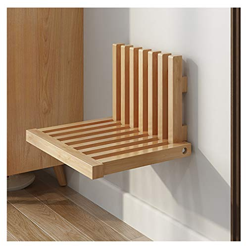 Taburete para Cambiar Zapatos Plegable Montado en La Pared Silla de Porche Oculta Ultrafina Madera Maciza Soporte de Carga de 150 KG Instalación Simple Respetuosa con el Medio Ambiente (Yellow)