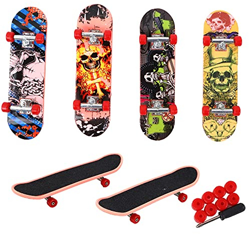 TROTTIFUN - Finger Skate Set - 031428 - Mehrfarbig - Metall - Skateboard - Finger - Kinder Spielzeug - Geburtstag - Geschenk - Skateboard - 9,5 cm x 14 cm - Ab 3 Jahren