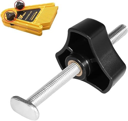 T-Slot Clamp, Metal Quick Acting Hold Down Clamp Set for T-Slot T-Track Woodworking Tool, 8mm Threaded (T screw+M8 plastic handle，without clamp bar)