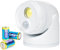 Northpoint LED Batterie Spot Strahler Flutlicht mit Bewegungsmelder und Erdspieß 5000K neutralweiß 450 Lumen integrierter Timer inkl. D-Batterien (Weiss)