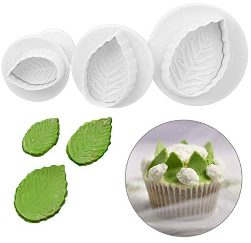 Danlai Foglie Di Rosa Fondente Taglierina Pasticceria 3pcs / Set Stampi Taglierina Del Biscotto Set Per Decorazione Della Torta