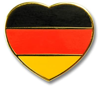 Generisch Herz-Pins Deutschland Flagge, Rot, ca. 17 mm, Anstecknadel