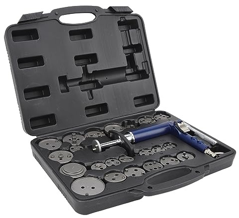 Brake Piston Rewind Tool Kit, 118psi Universal Fit 24PCS Heavy Duty Professional Air Brake Caliper Rewind Tool for Car
