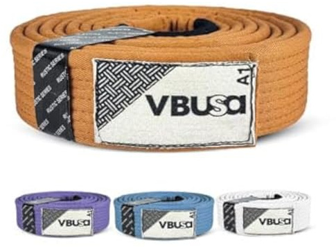 Victorbudo USA Rustic Series BJJ Belt,Judo belt, Brazilian Jiu Jitsu Pro BJJ Belts with Sleeve Bar for Ranking Stripes (Brown, A2)