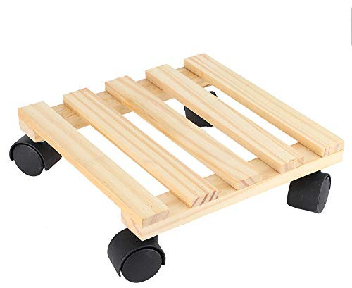 Support pour Plantes, Support pour Plantes Roulantes en Bois, Support de Plateau Mobile à Rouleaux avec Roues, Base de Pot de Fleurs en Bois, étagère pour Pots de Fleurs, étagère