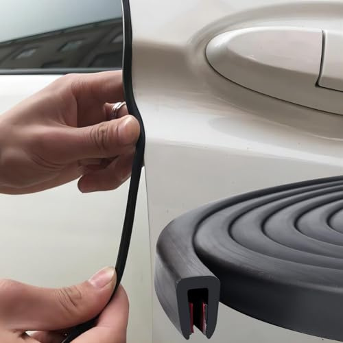 Autotür Kantenschutz Blech Gummi Kantenschutzprofil - 1.5mm x 9m Türkantenschutz Selbstklebend Schwarz U-Form, für Bleche, Autotüren, Luke, Tischecken (Schwarz, 9M)