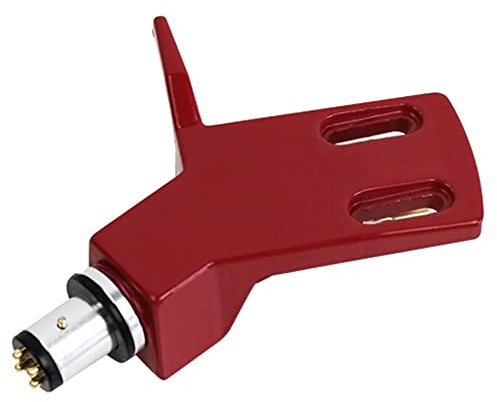 Janasiba Plattenspieler-Headshell, Headshell Aus Aluminiumlegierung, Schallplatten-Plattenspieler-Nadel, Phono-Stylus-Tonabnehmer-Rack, Rot, 500361733A2