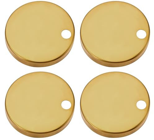 LT Easiyl 4 Pack Modern Gold Stainless Steel Toilet Seat Hinge Cover Set with Glossy Finish