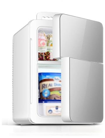 Yajuer Compact Refrigerator, Double Door Mini Fridge With Freezer, Energy Efficient Small Refrigerators For Apartments, Bedroom, Dorm, Office(Color:Silver digital display)