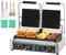 VEVOR Kommerzieller Piadine-Sandwichgrill, 3600 W, elektrische Doppel-Sandwichpresse für Panini aus Edelstahl, temperaturgesteuerte emaillierte Schlitzplatte, ca. 50 °C bis 300 °C Doppelgrill